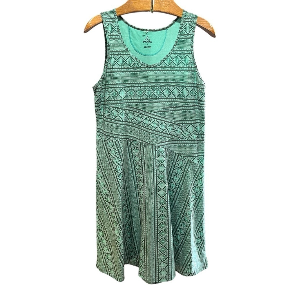 PrAna ~ Green and Brown Sleeveless Summer Dress